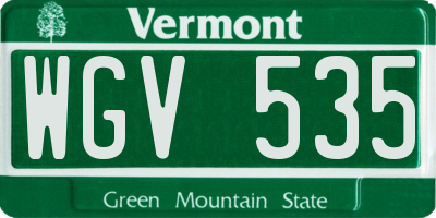 VT license plate WGV535