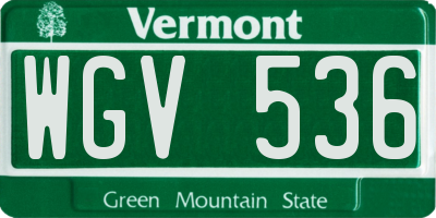 VT license plate WGV536