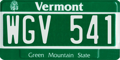 VT license plate WGV541