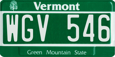 VT license plate WGV546