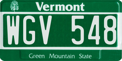 VT license plate WGV548
