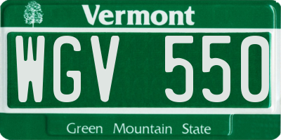 VT license plate WGV550