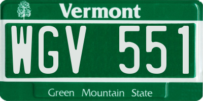 VT license plate WGV551