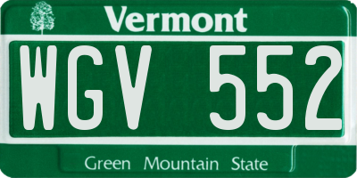 VT license plate WGV552