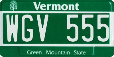 VT license plate WGV555