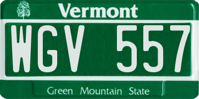 VT license plate WGV557