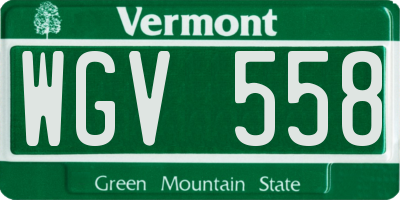 VT license plate WGV558