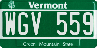 VT license plate WGV559
