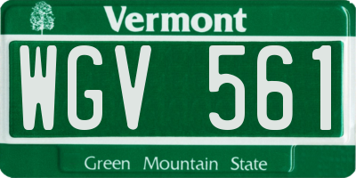 VT license plate WGV561