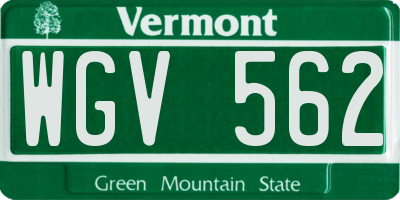 VT license plate WGV562