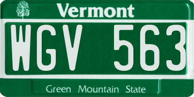 VT license plate WGV563