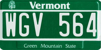 VT license plate WGV564