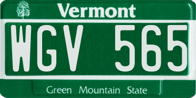 VT license plate WGV565