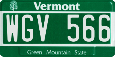 VT license plate WGV566