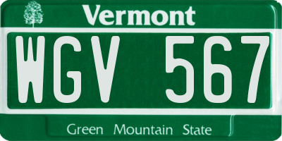 VT license plate WGV567