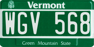 VT license plate WGV568