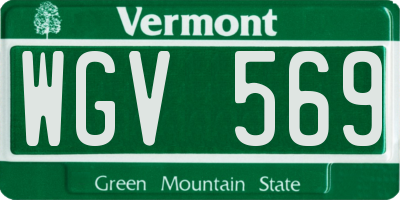 VT license plate WGV569