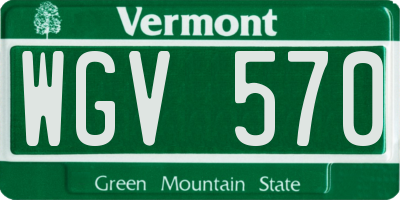 VT license plate WGV570