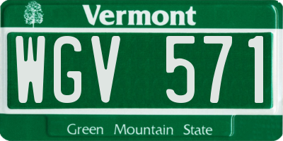 VT license plate WGV571