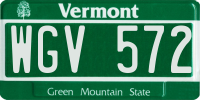 VT license plate WGV572