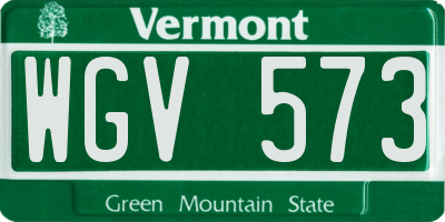 VT license plate WGV573