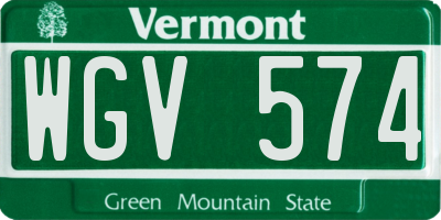 VT license plate WGV574