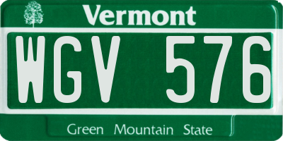 VT license plate WGV576