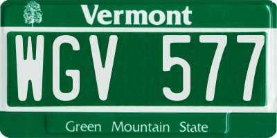 VT license plate WGV577