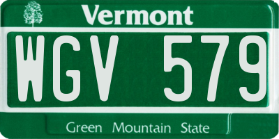 VT license plate WGV579