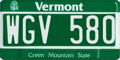 VT license plate WGV580