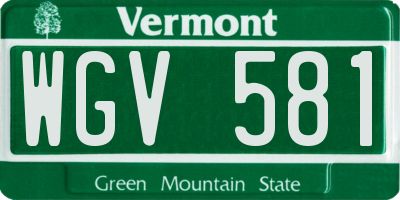 VT license plate WGV581