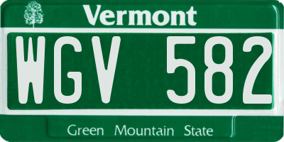 VT license plate WGV582