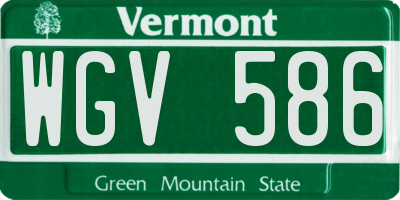 VT license plate WGV586