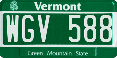 VT license plate WGV588