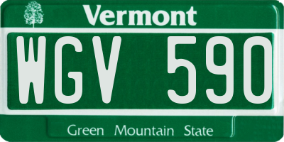VT license plate WGV590