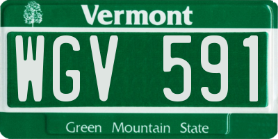 VT license plate WGV591