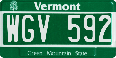 VT license plate WGV592