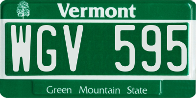 VT license plate WGV595