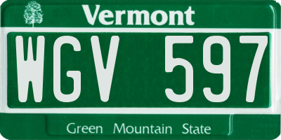 VT license plate WGV597