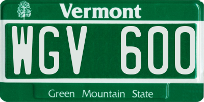 VT license plate WGV600