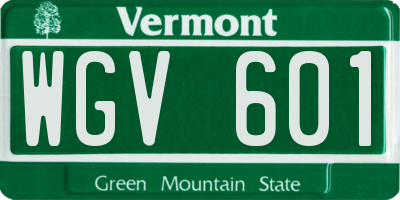 VT license plate WGV601