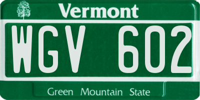 VT license plate WGV602