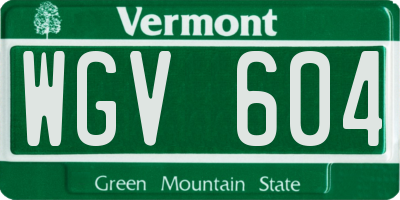VT license plate WGV604