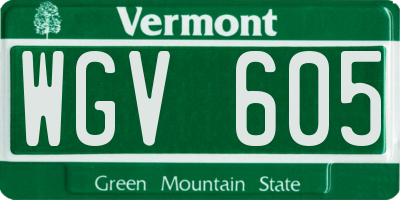 VT license plate WGV605