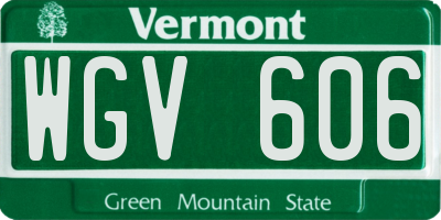 VT license plate WGV606
