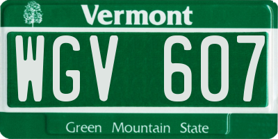 VT license plate WGV607