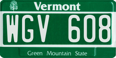 VT license plate WGV608