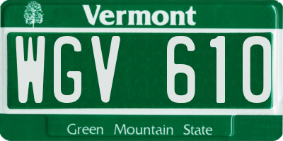 VT license plate WGV610