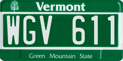 VT license plate WGV611