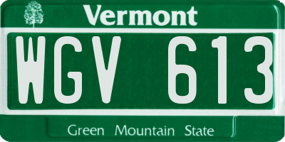 VT license plate WGV613